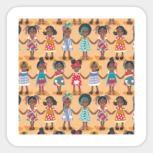 One dress for one smile // pattern // orange background Sticker